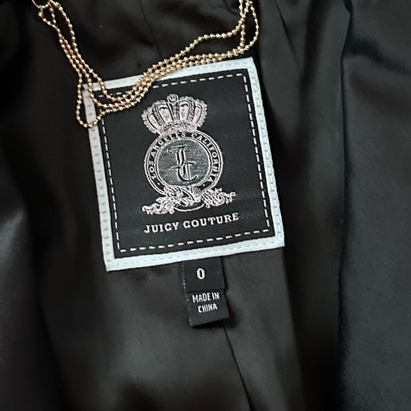 Juicy Coture Palladium Brocade Metallic Blazer in Gold Sz 0 - Picture 10 of 12